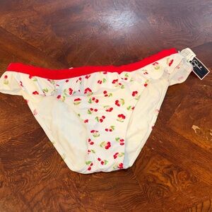 Jessica Simpson Red & White Cherry Bikini Bottoms
